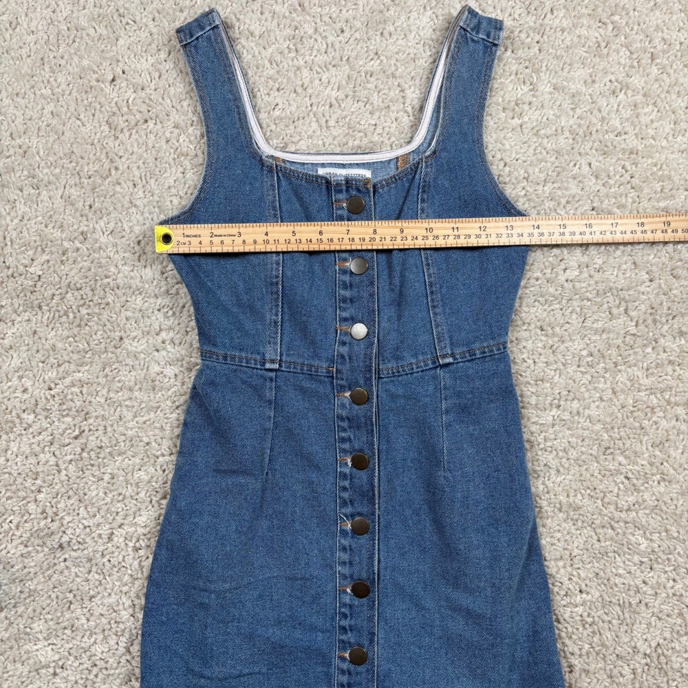 Urban Outfitters Womens Denim Button Front Mini Dress Medium Wash Blue Size 0 - Picture 3 of 6